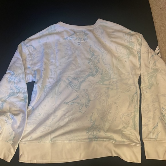 Gap Kids White Sweater with Aqua Marbling - Picture 3 of 3